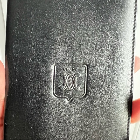 Authentic CELINE Leather Triomphe Long
Wallet Black Italy Long Slim Wallet - Picture 3 of 8